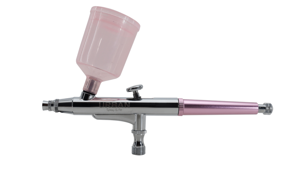 Aerografo de gravidade dupla ação bico 0.3MM / 20ML e 40ML – Acabamento Rosa